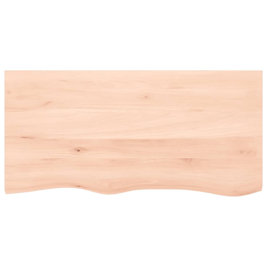 bordplade til badeværelse 100x50x(2-6)cm massivt træ ubehandlet