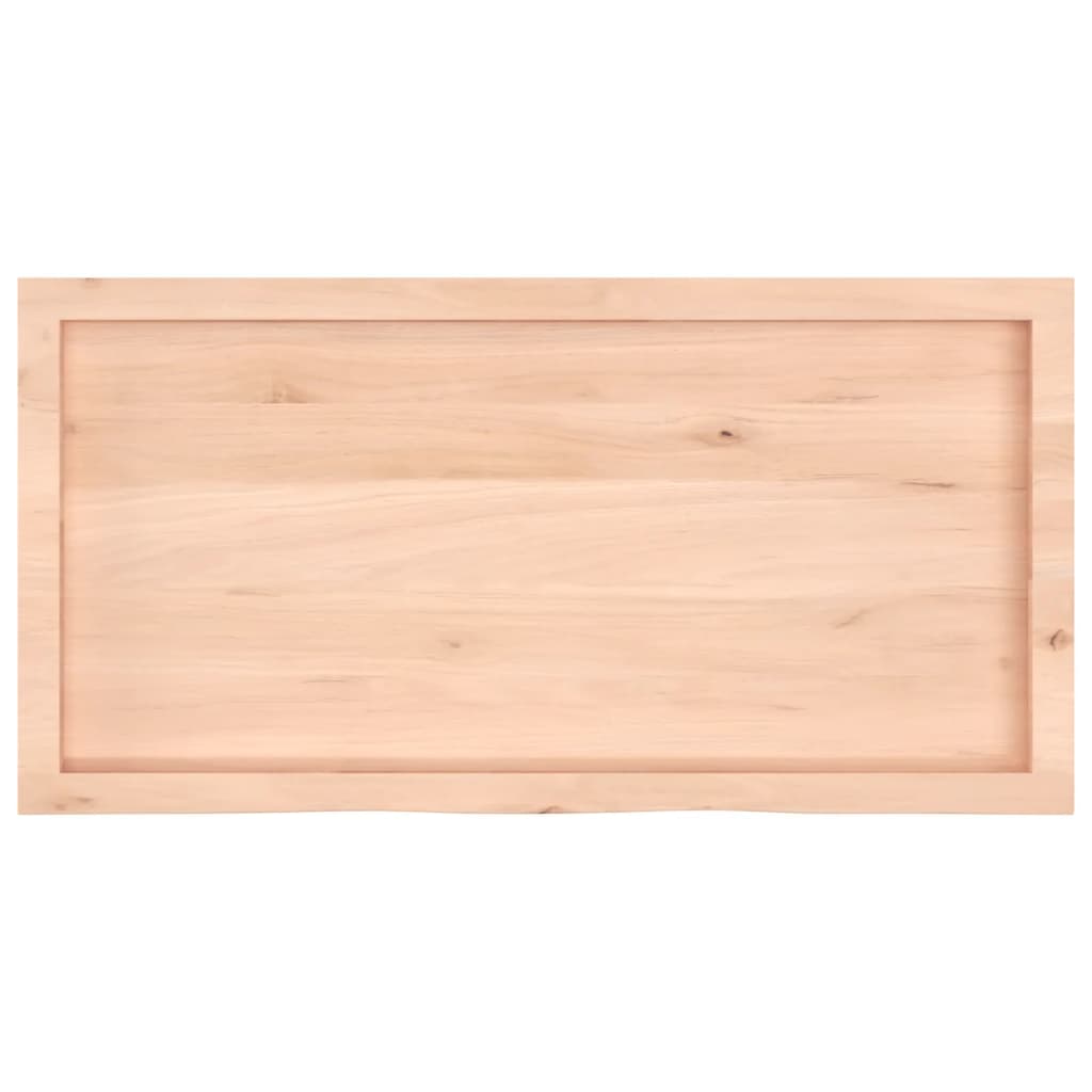 bordplade til badeværelse 100x50x(2-6)cm massivt træ ubehandlet