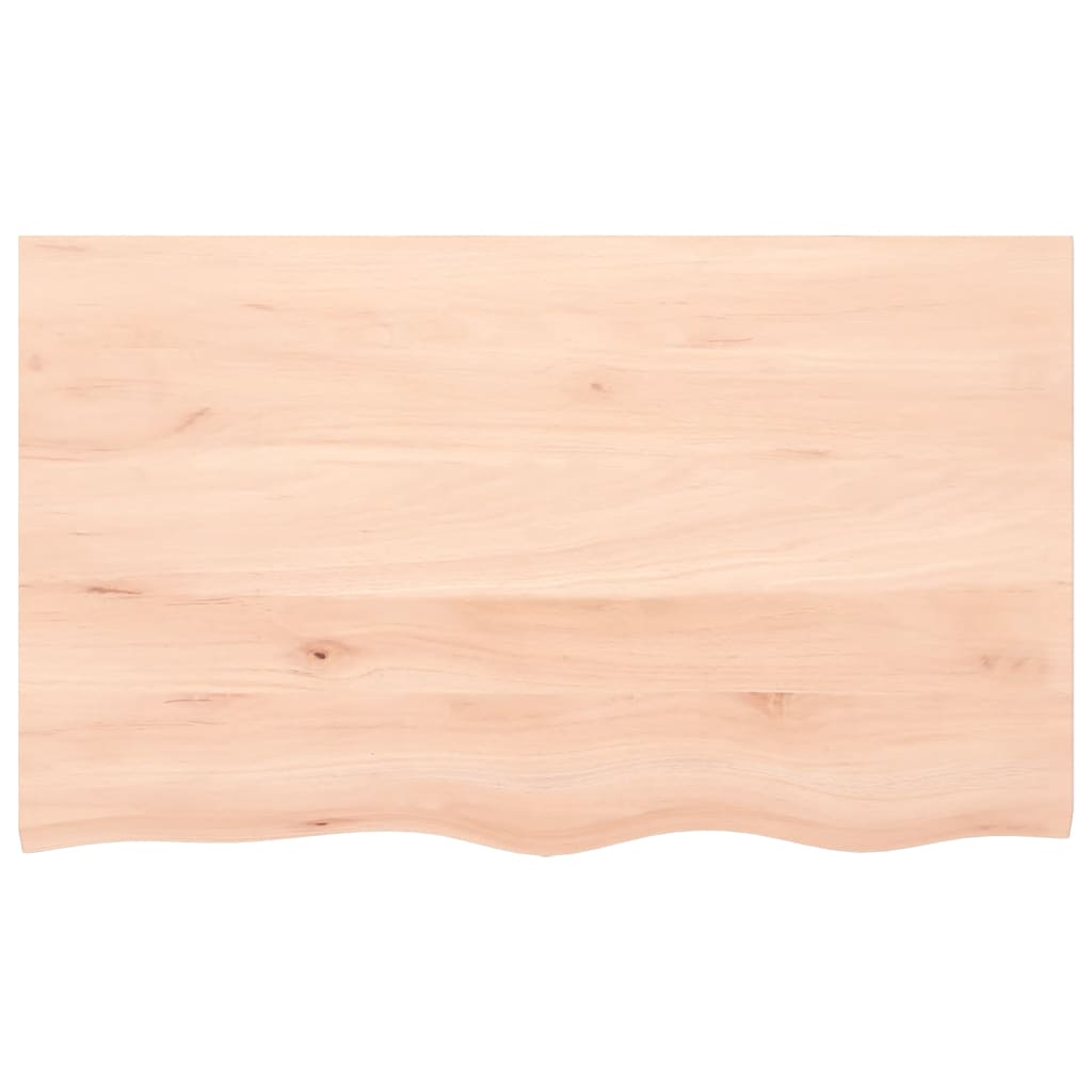 bordplade til badeværelse 100x60x2 cm massivt træ ubehandlet