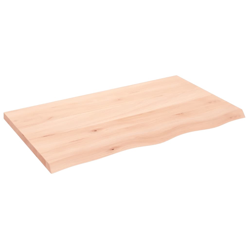 bordplade til badeværelse 100x60x(2-4)cm massivt træ ubehandlet