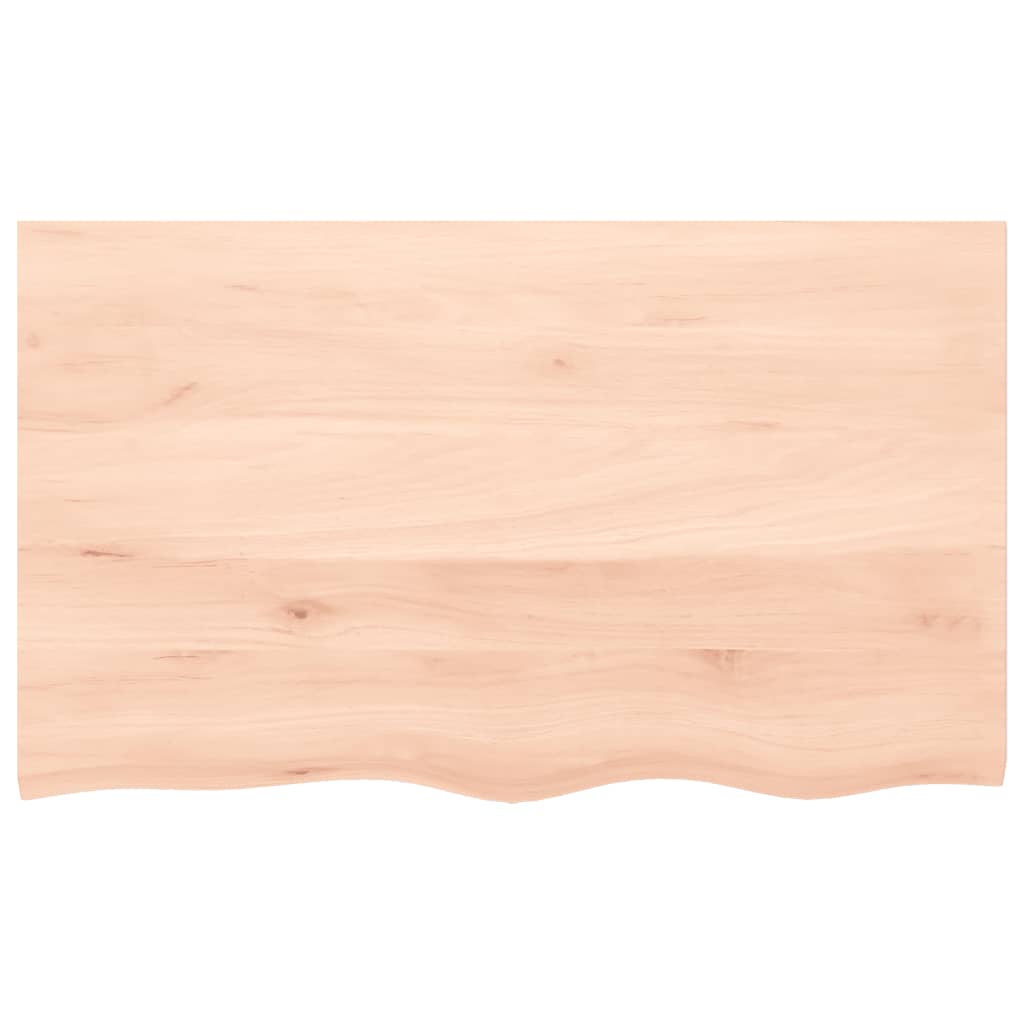 bordplade til badeværelse 100x60x(2-4)cm massivt træ ubehandlet