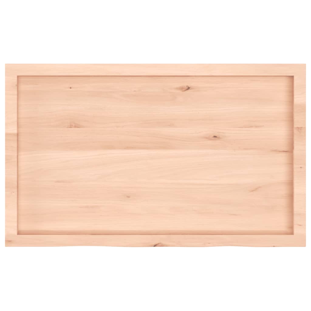 bordplade til badeværelse 100x60x(2-4)cm massivt træ ubehandlet