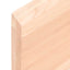 bordplade til badeværelse 100x60x(2-4)cm massivt træ ubehandlet