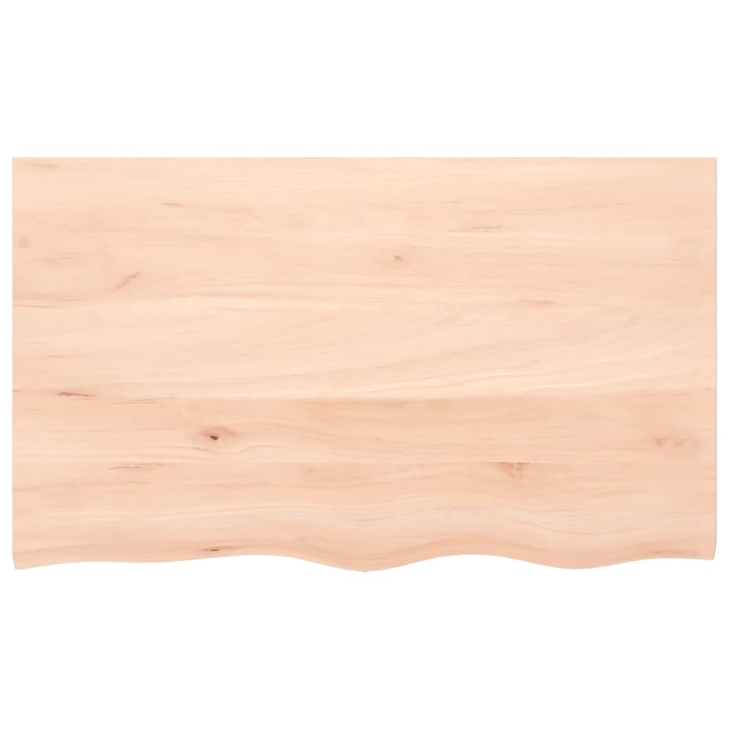 bordplade til badeværelse 100x60x(2-6)cm massivt træ ubehandlet