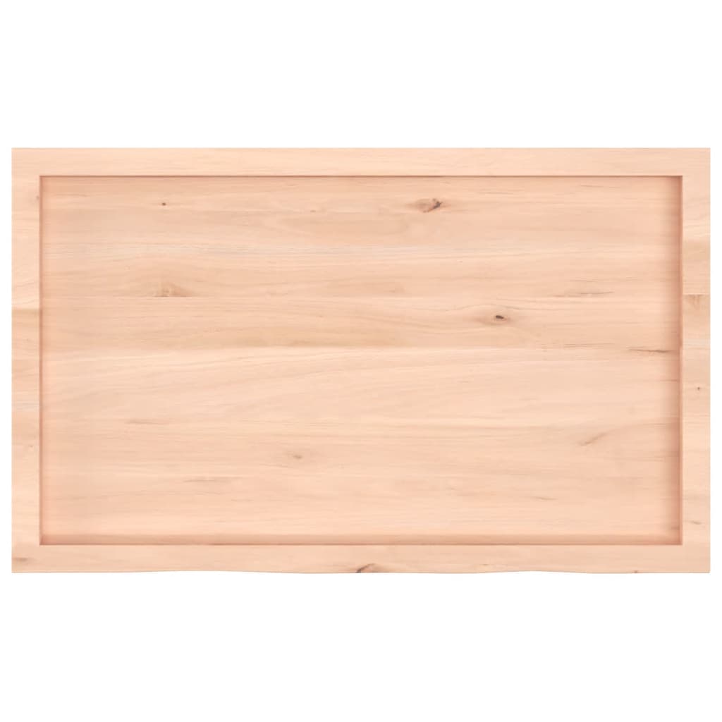 bordplade til badeværelse 100x60x(2-6)cm massivt træ ubehandlet