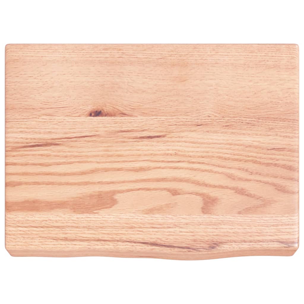 bordplade til badeværelse 40x30x(2-6) cm massivt træ lysebrun