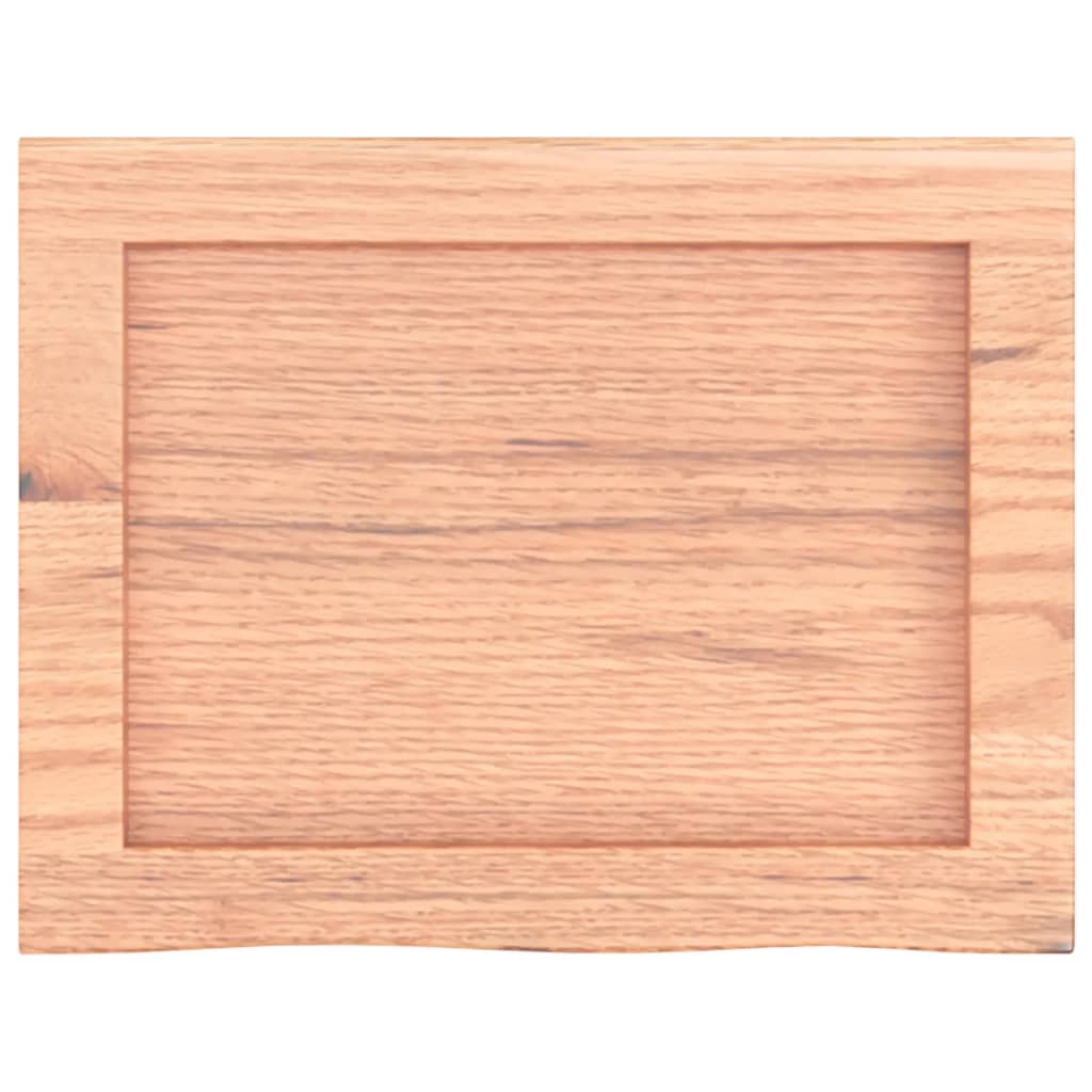 bordplade til badeværelse 40x30x(2-6) cm massivt træ lysebrun