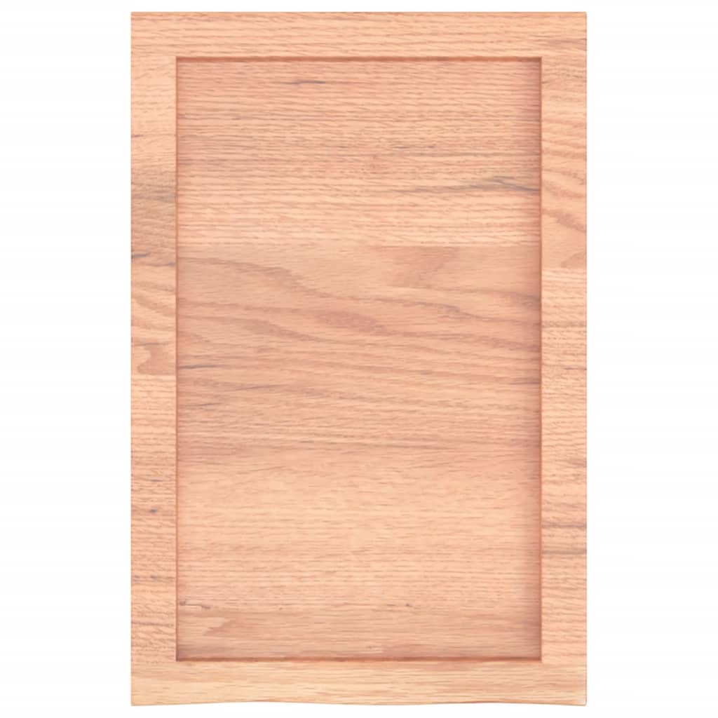 bordplade til badeværelse 40x60x(2-4) cm massivt træ lysebrun
