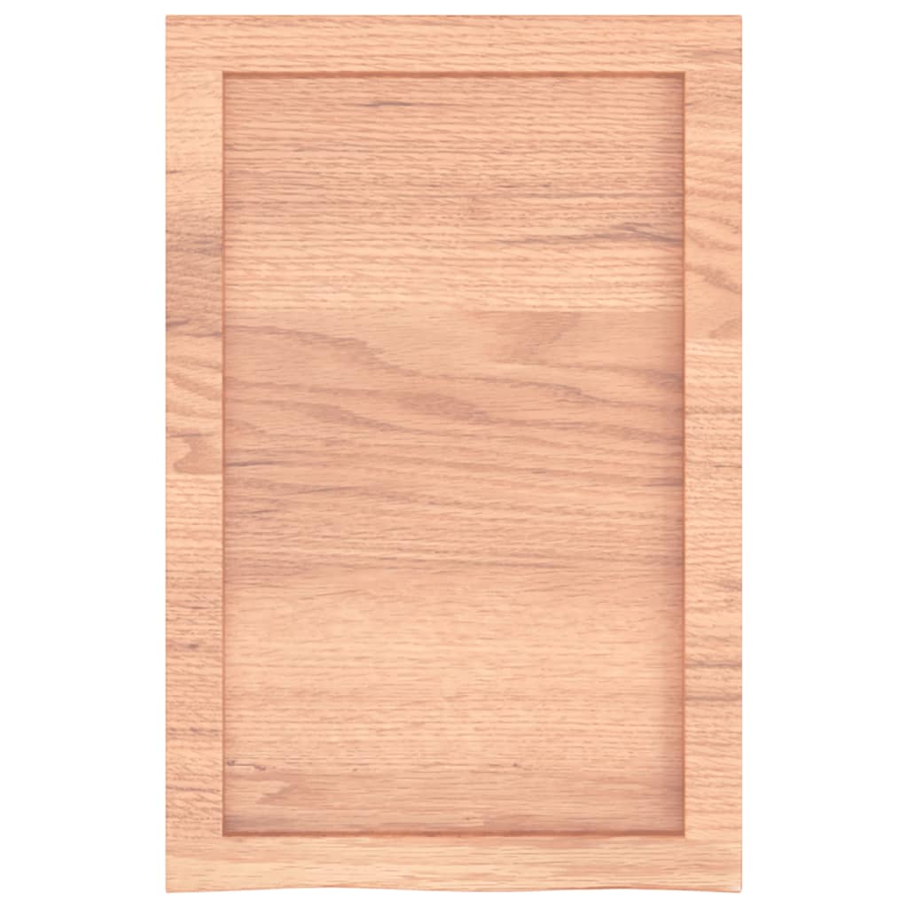 bordplade til badeværelse 40x60x(2-6) cm massivt træ lysebrun