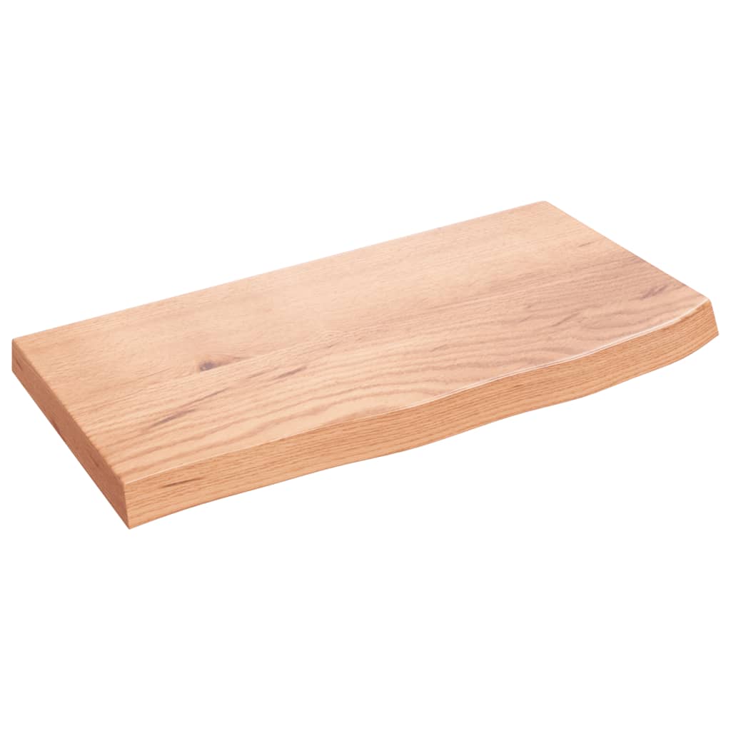 bordplade til badeværelse 60x30x(2-4) cm massivt træ lysebrun