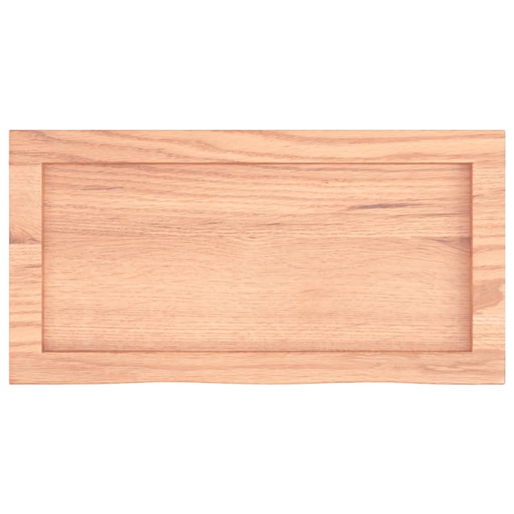 bordplade til badeværelse 60x30x(2-4) cm massivt træ lysebrun
