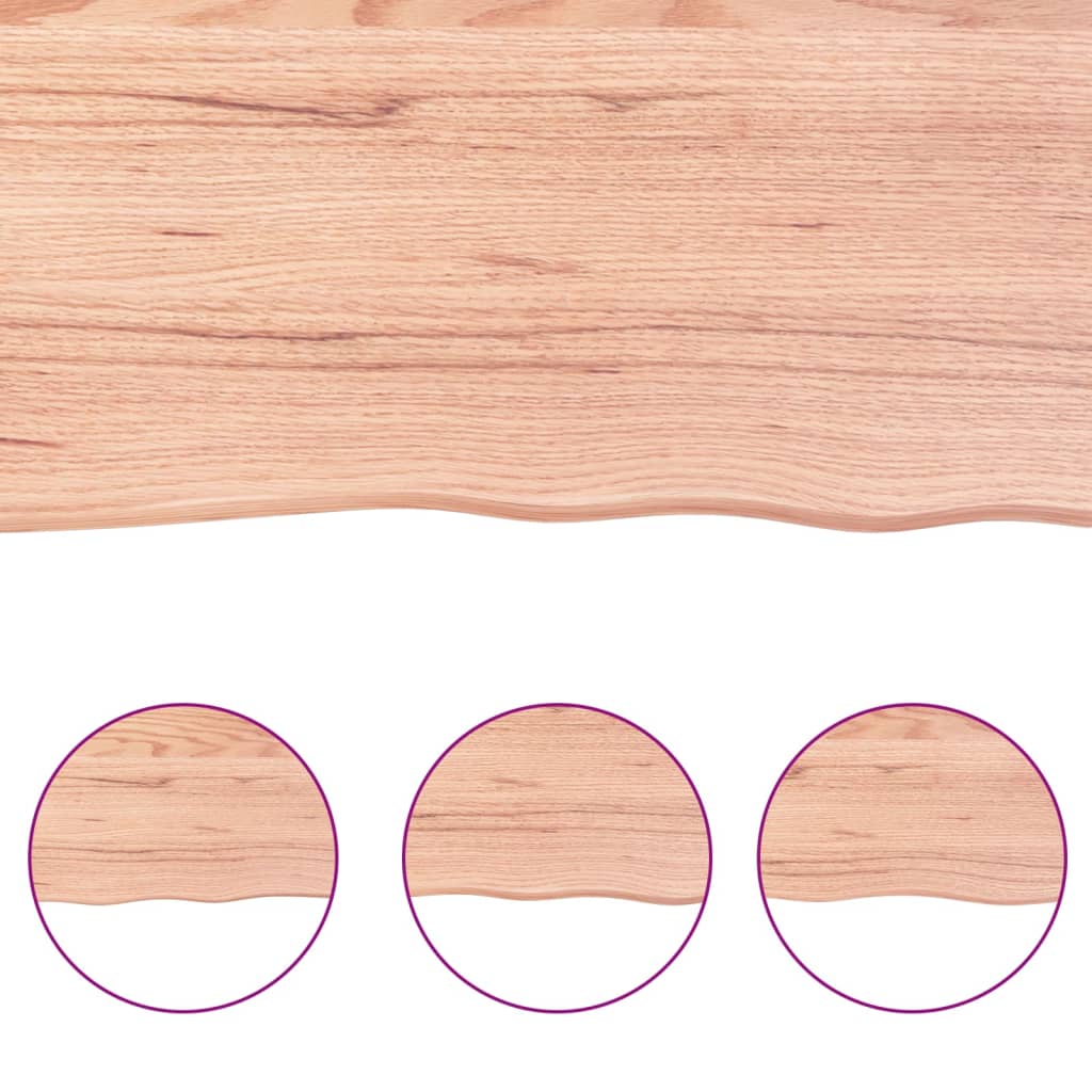 bordplade til badeværelse 60x30x(2-4) cm massivt træ lysebrun