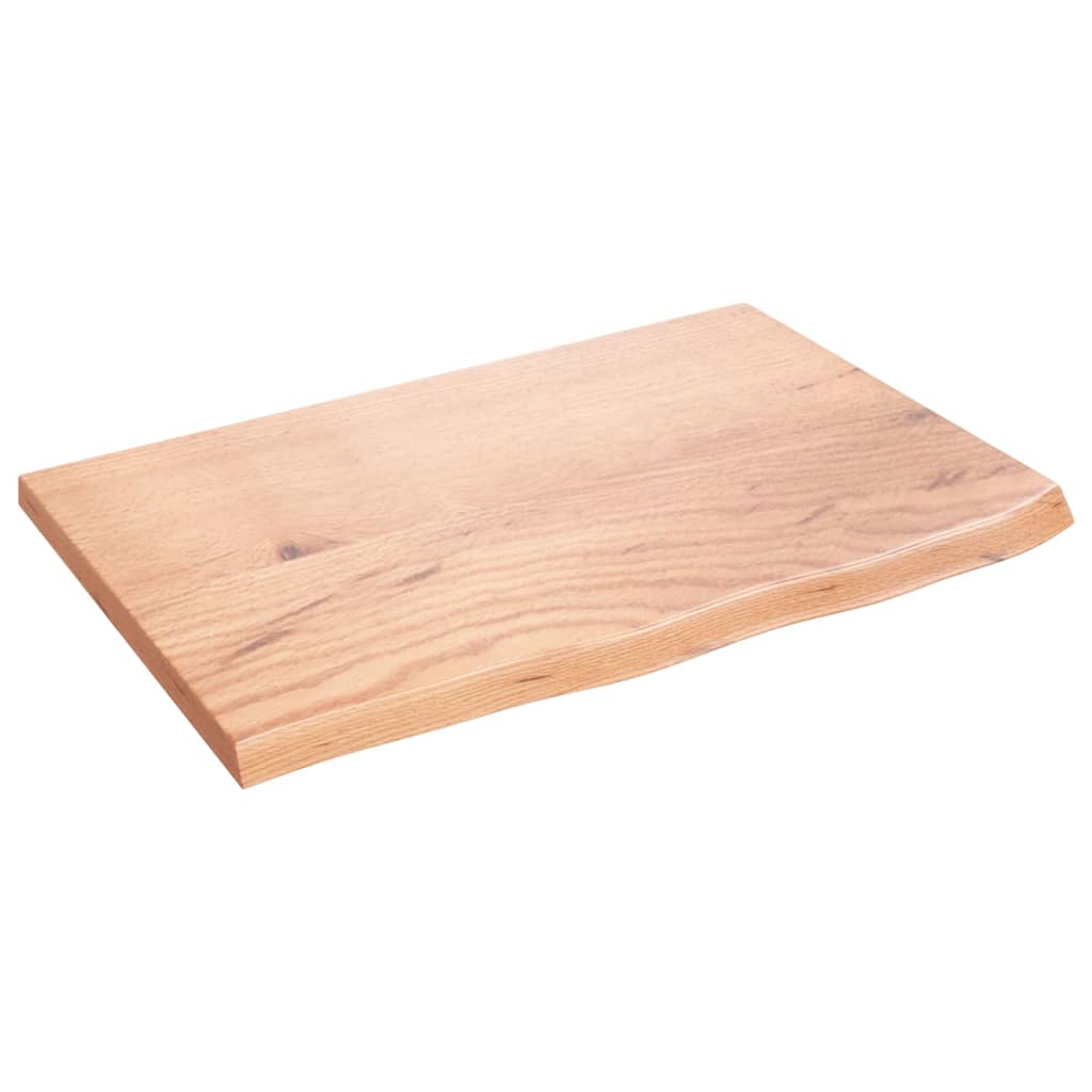 bordplade til badeværelse 60x40x2 cm massivt træ lysebrun