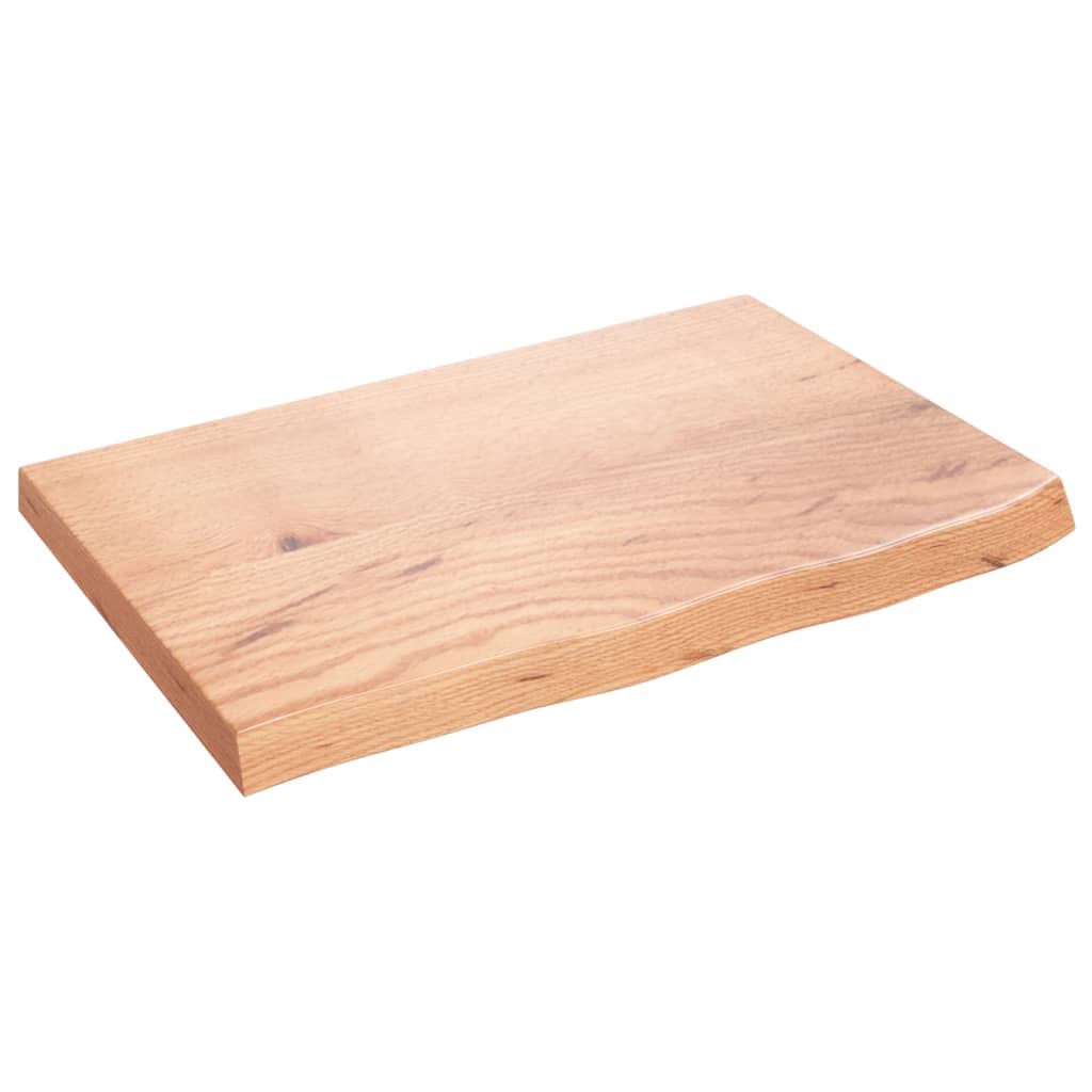 bordplade til badeværelse 60x40x(2-4) cm massivt træ lysebrun