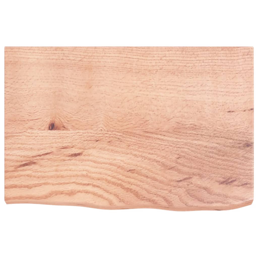 bordplade til badeværelse 60x40x(2-4) cm massivt træ lysebrun