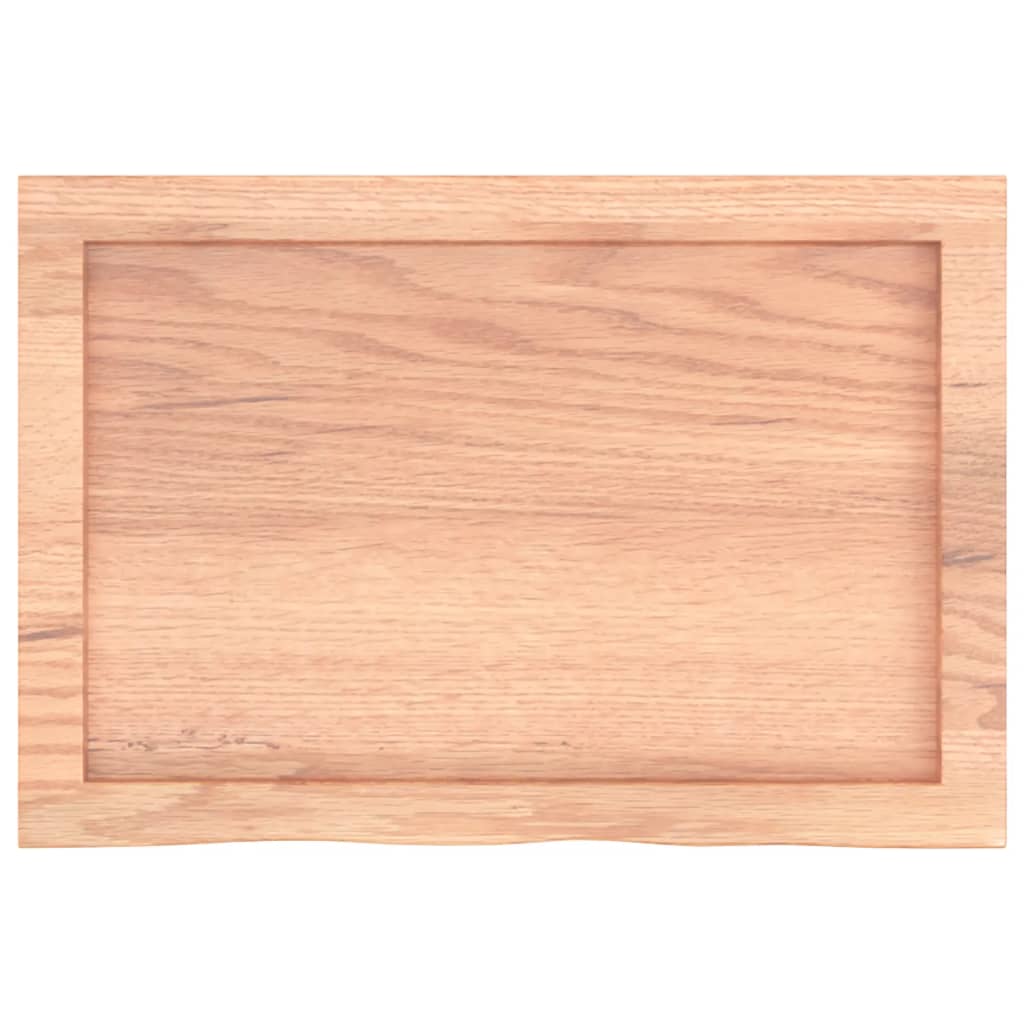 bordplade til badeværelse 60x40x(2-4) cm massivt træ lysebrun