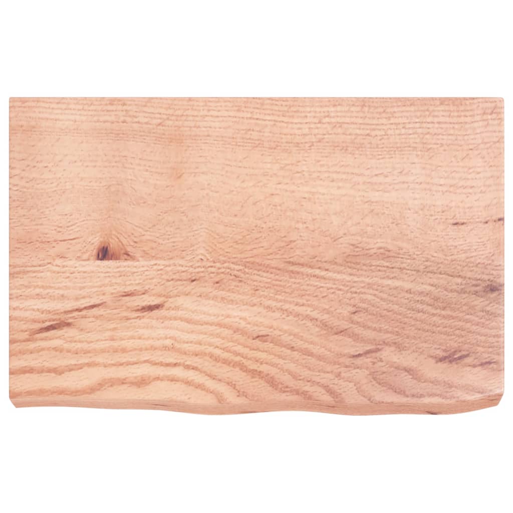 bordplade til badeværelse 60x40x(2-6) cm massivt træ lysebrun