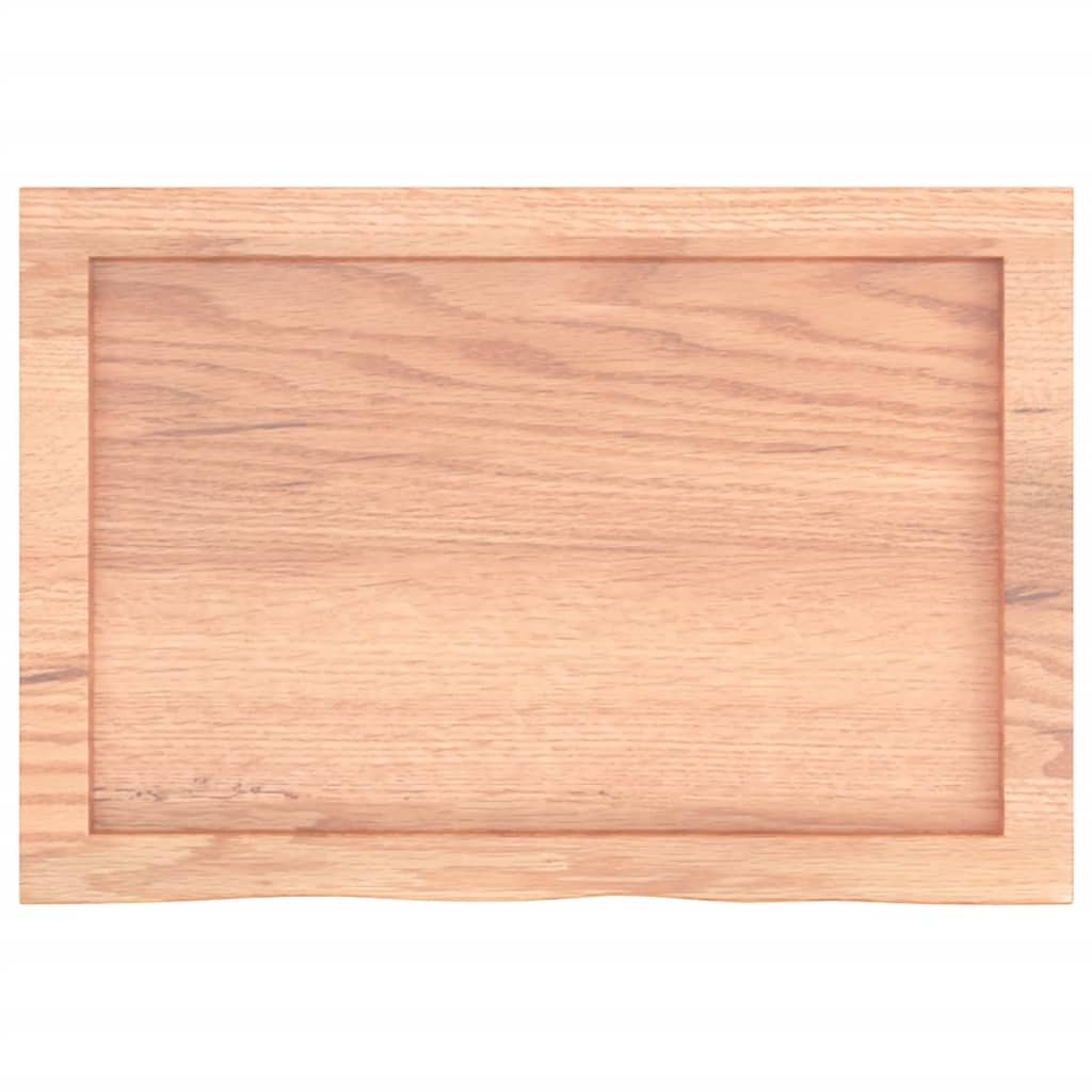 bordplade til badeværelse 60x40x(2-6) cm massivt træ lysebrun