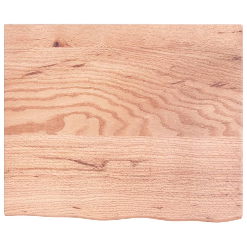 bordplade til badeværelse 60x50x2 cm massivt træ lysebrun