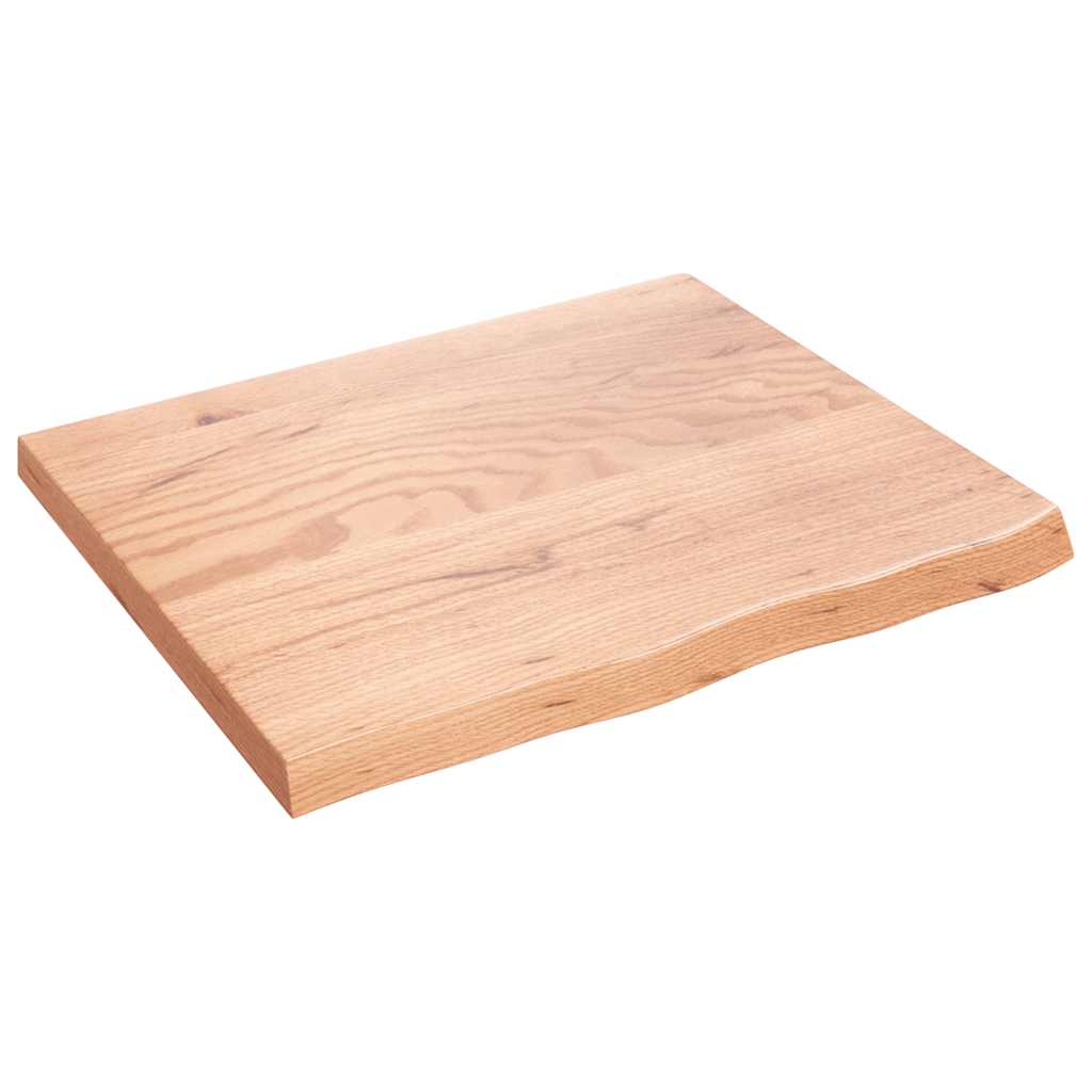 bordplade til badeværelse 60x50x(2-4) cm massivt træ lysebrun