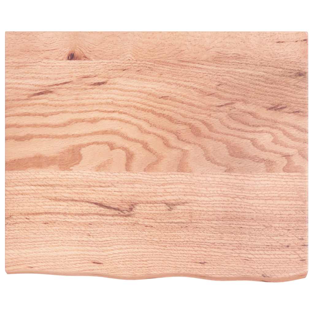 bordplade til badeværelse 60x50x(2-4) cm massivt træ lysebrun