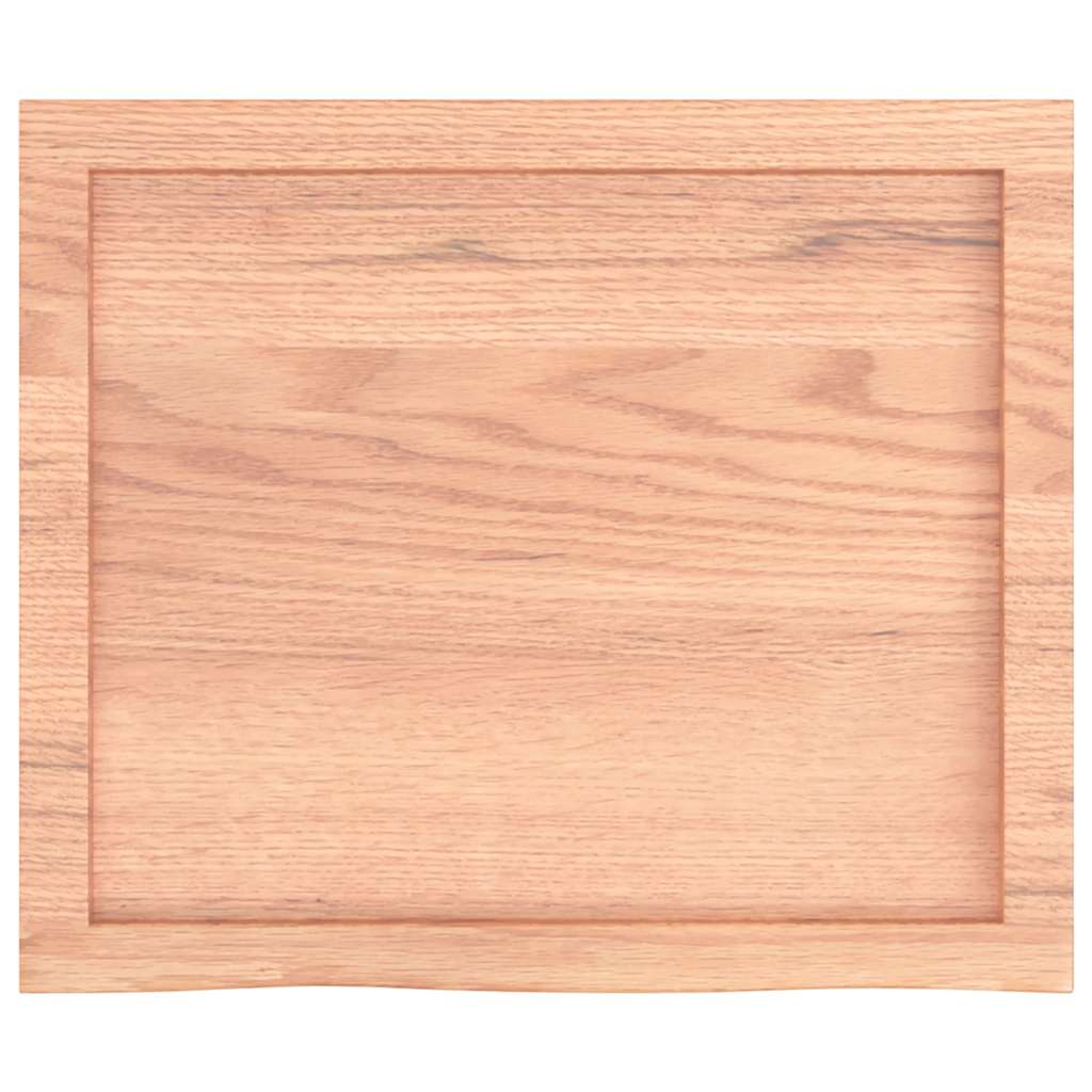 bordplade til badeværelse 60x50x(2-4) cm massivt træ lysebrun