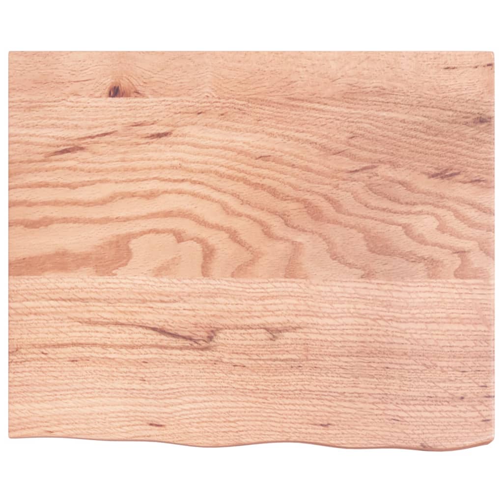 bordplade til badeværelse 60x50x(2-6) cm massivt træ lysebrun