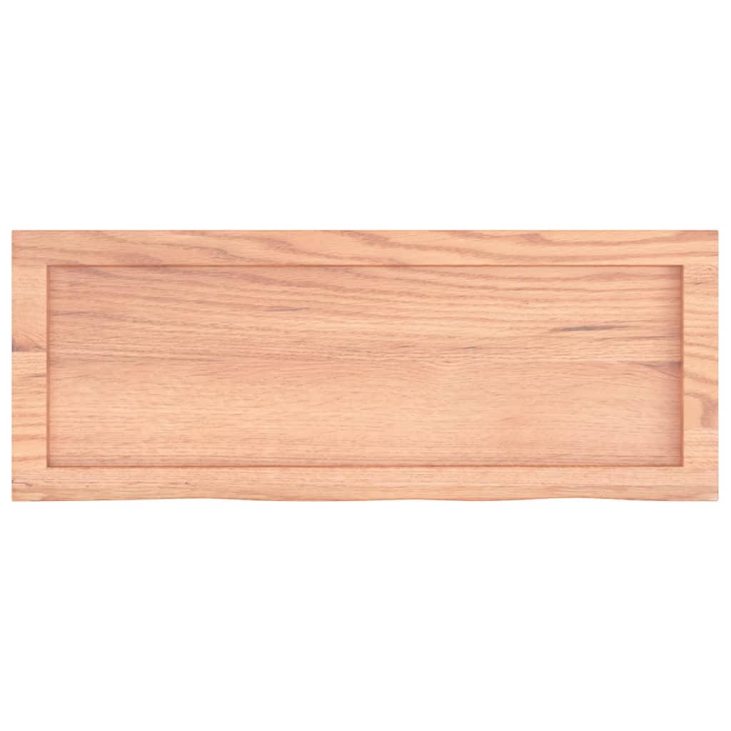 bordplade til badeværelse 80x30x(2-4) cm massivt træ lysebrun