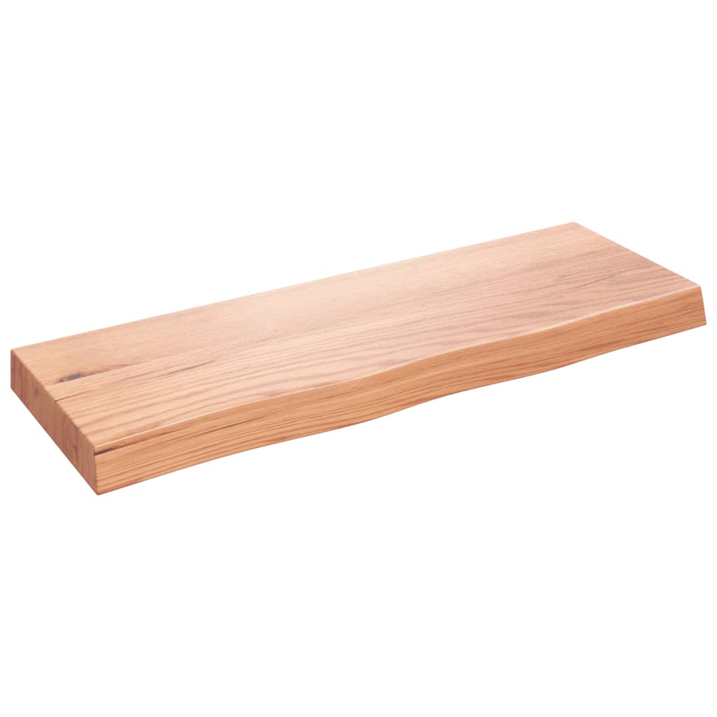 bordplade til badeværelse 80x30x(2-6) cm massivt træ lysebrun