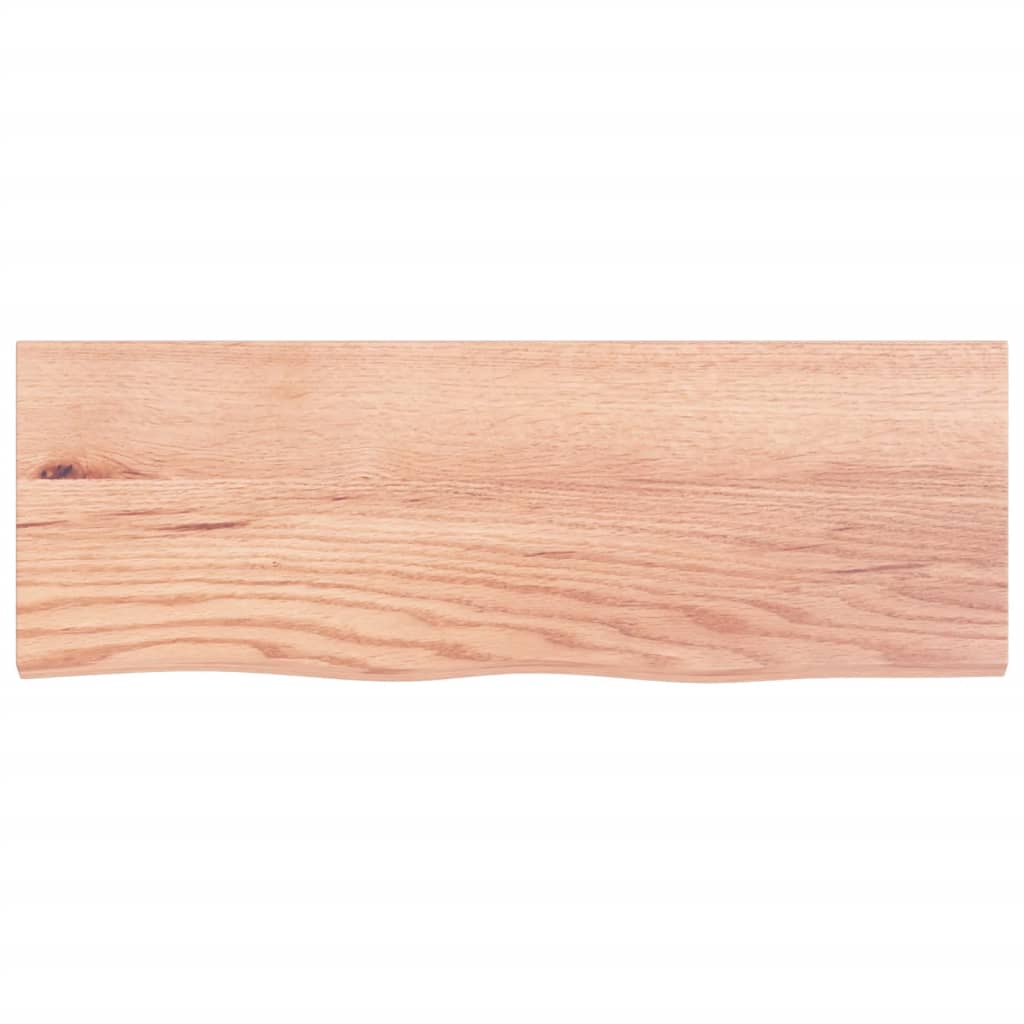 bordplade til badeværelse 80x30x(2-6) cm massivt træ lysebrun