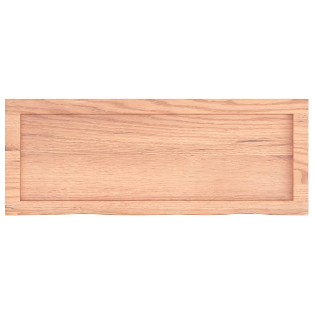 bordplade til badeværelse 80x30x(2-6) cm massivt træ lysebrun