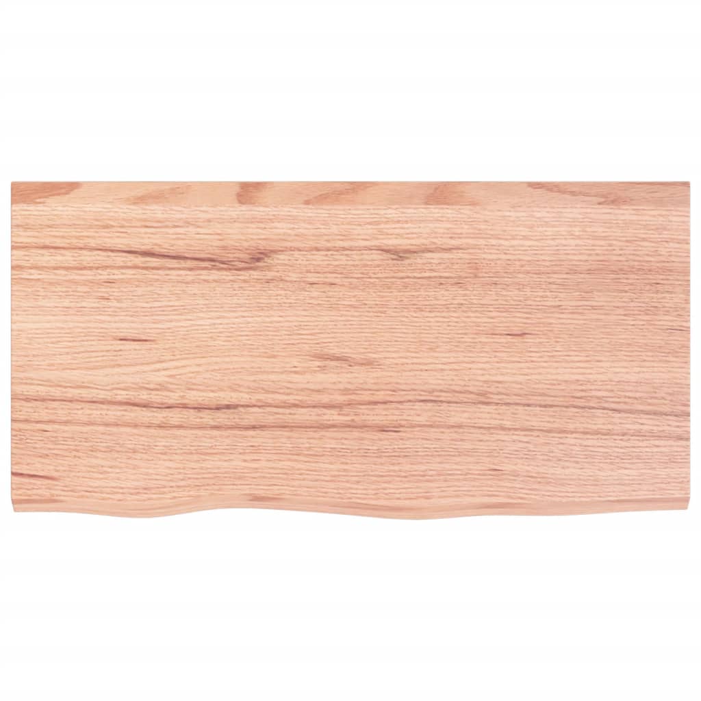 bordplade til badeværelse 80x40x2 cm massivt træ lysebrun