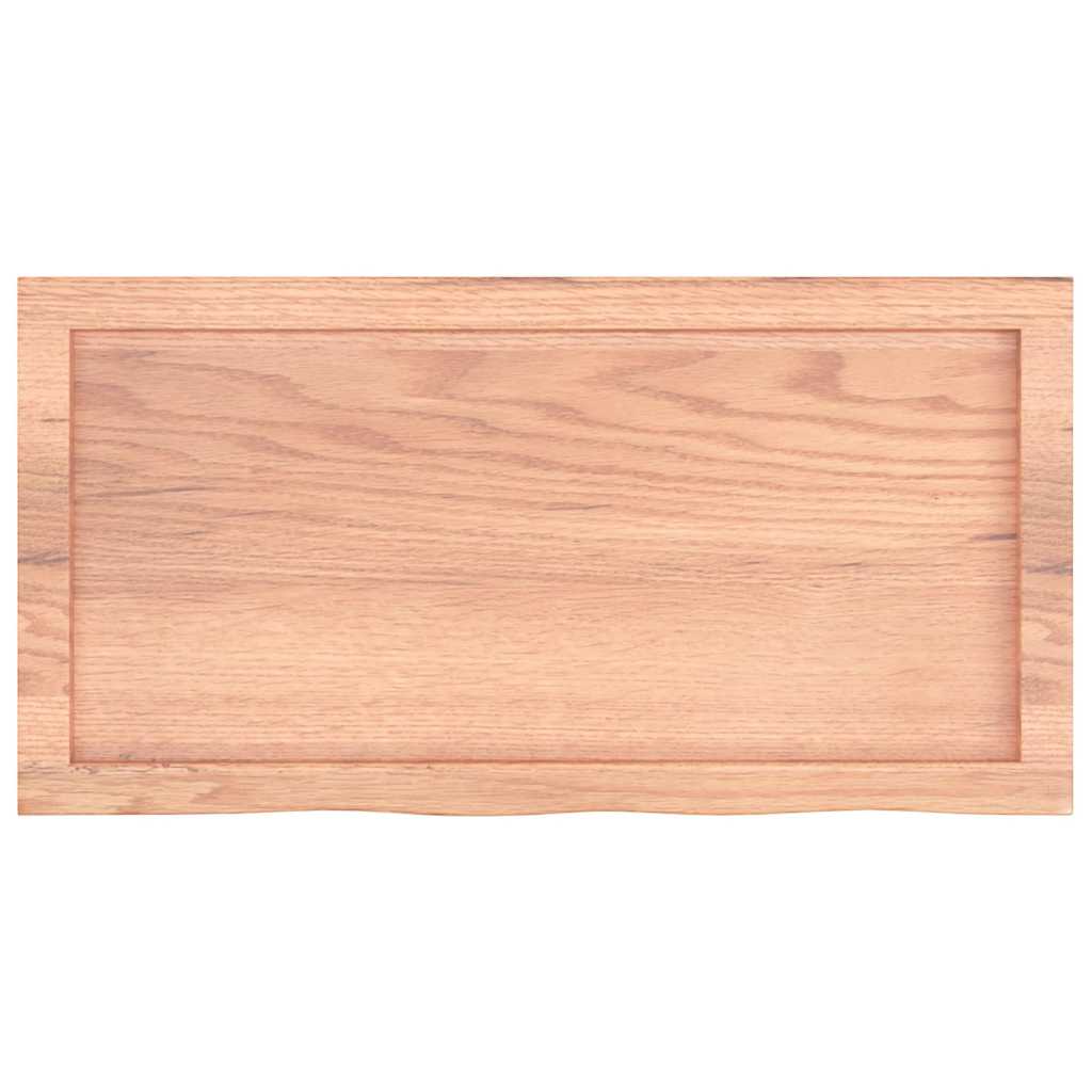 bordplade til badeværelse 80x40x(2-4) cm massivt træ lysebrun