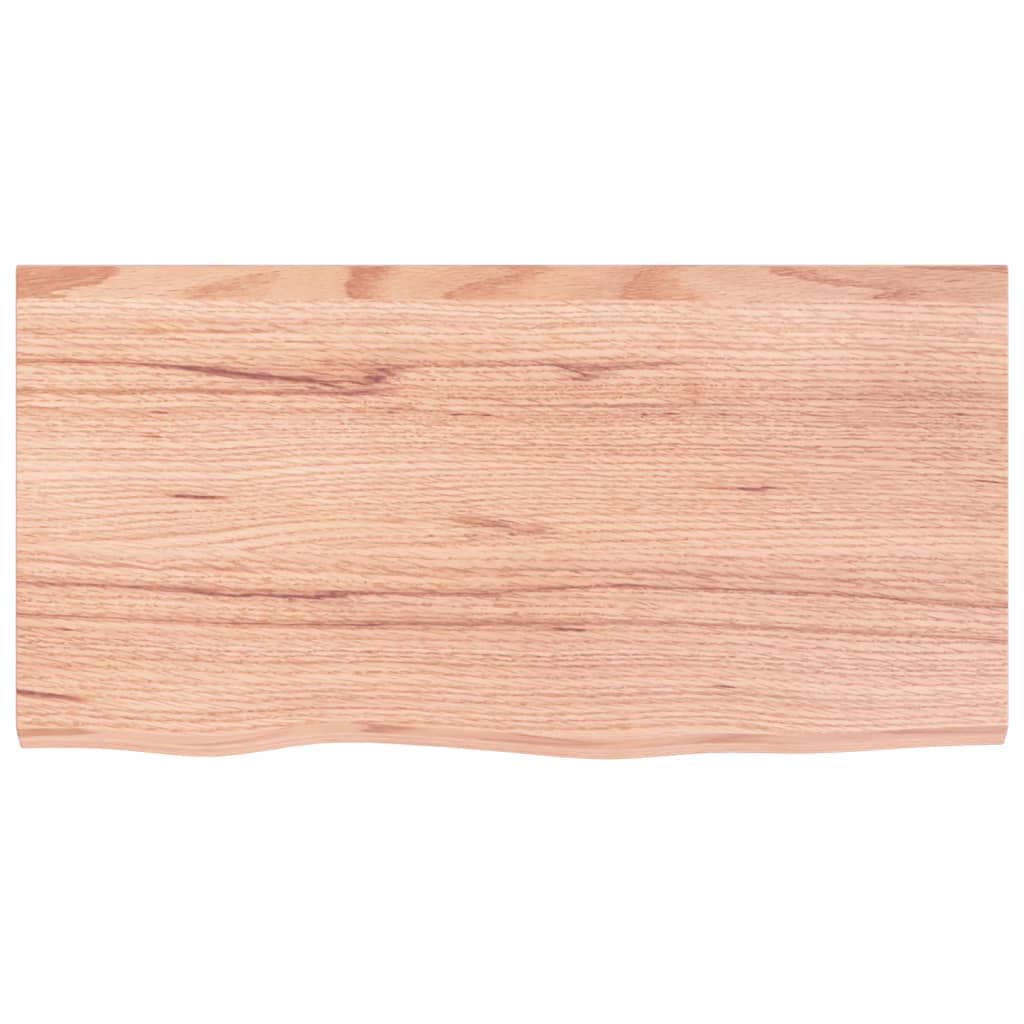 bordplade til badeværelse 80x40x(2-6) cm massivt træ lysebrun