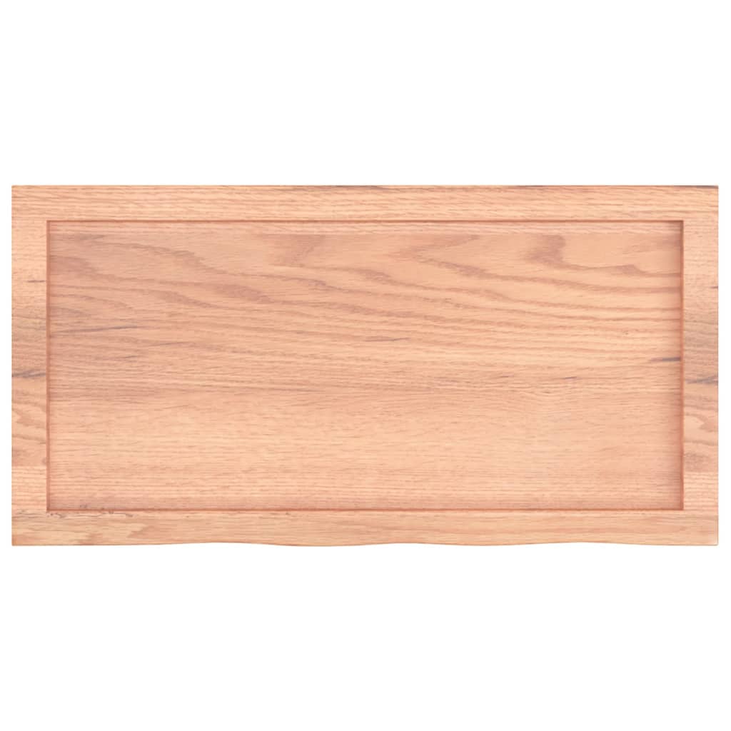 bordplade til badeværelse 80x40x(2-6) cm massivt træ lysebrun