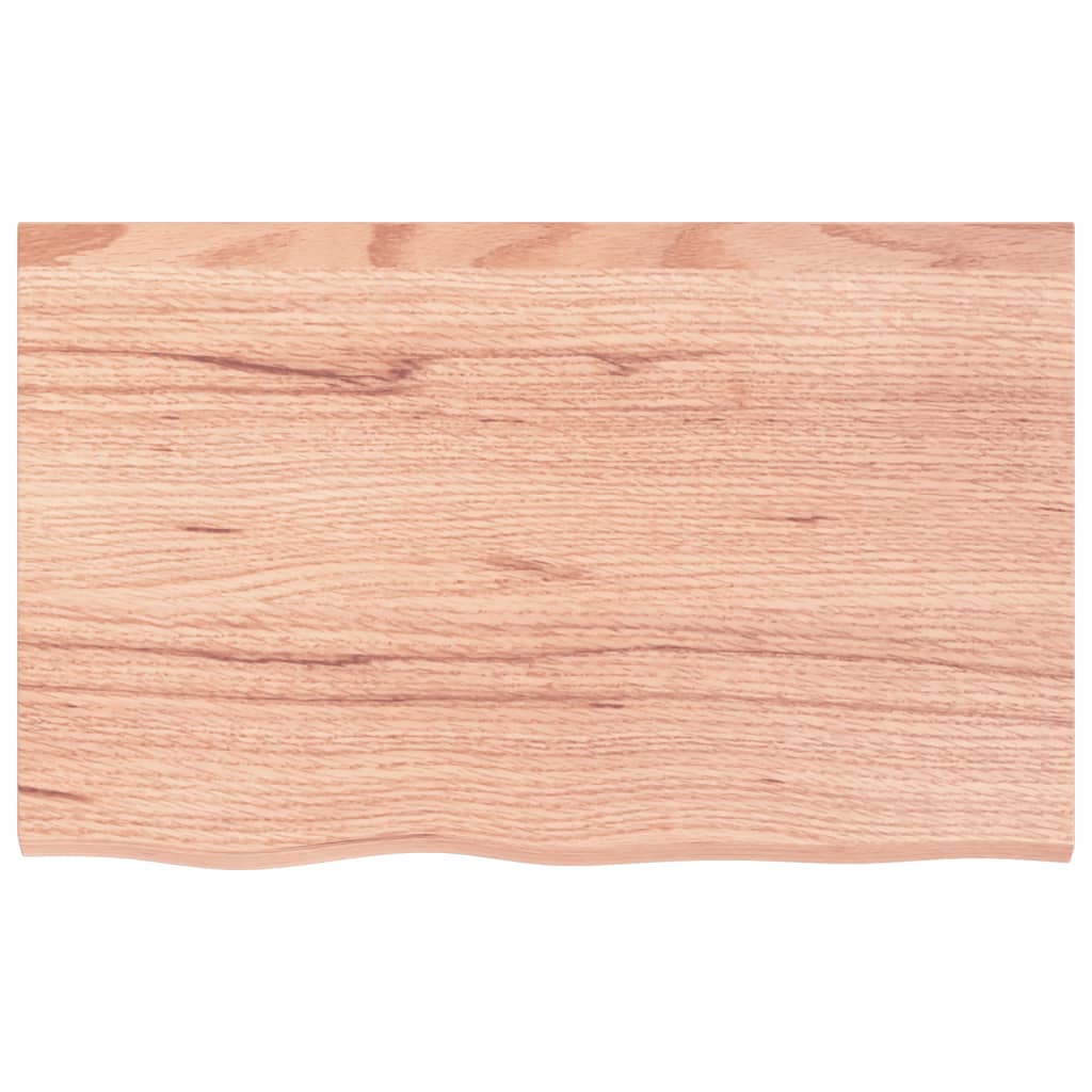 bordplade til badeværelse 80x50x2 cm massivt træ lysebrun