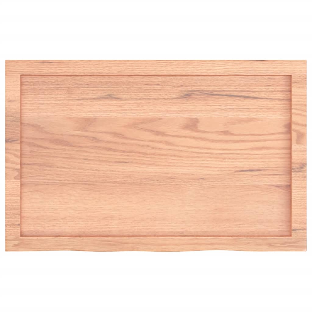 bordplade til badeværelse 80x50x(2-4) cm massivt træ lysebrun