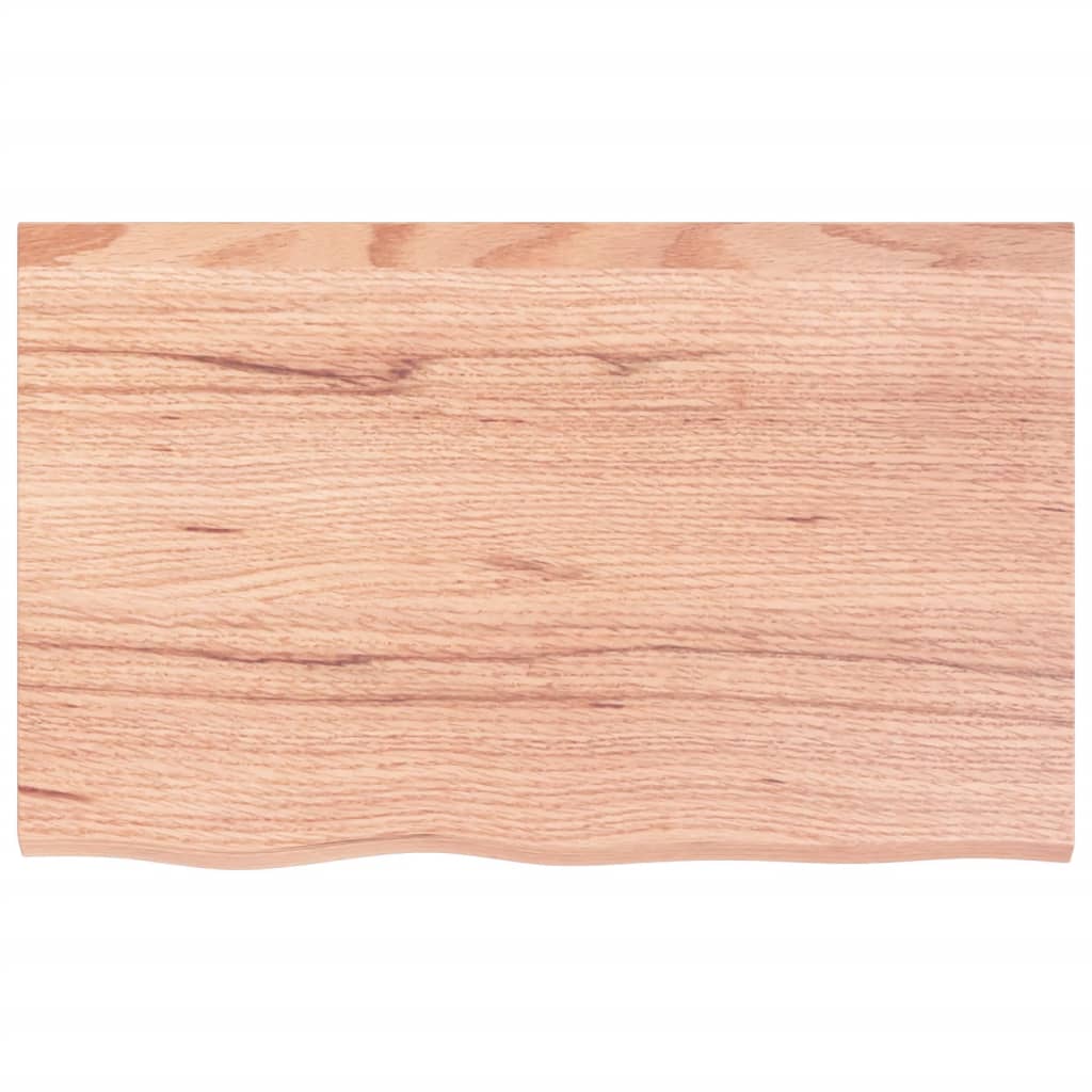bordplade til badeværelse 80x50x(2-6) cm massivt træ lysebrun