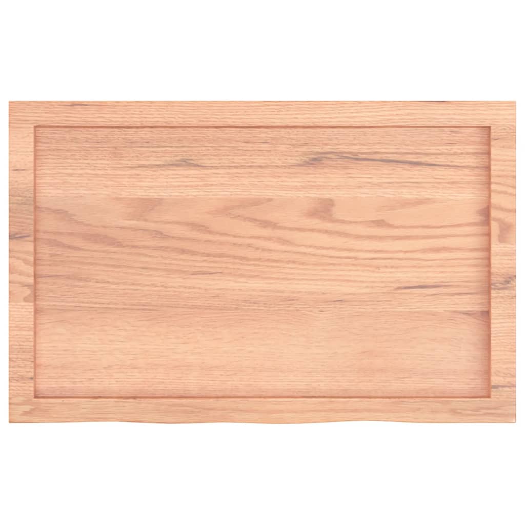 bordplade til badeværelse 80x50x(2-6) cm massivt træ lysebrun