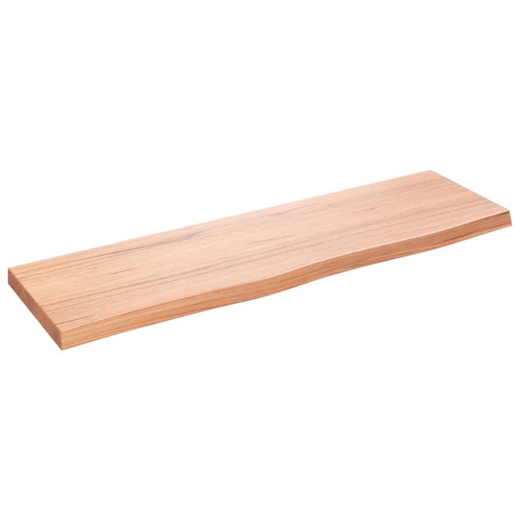 bordplade til badeværelse 100x30x(2-4) cm massivt træ lysebrun
