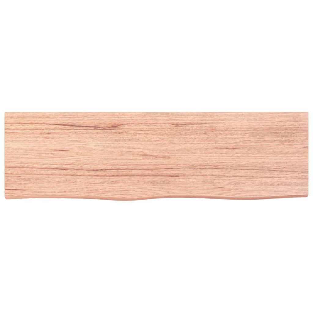 bordplade til badeværelse 100x30x(2-4) cm massivt træ lysebrun
