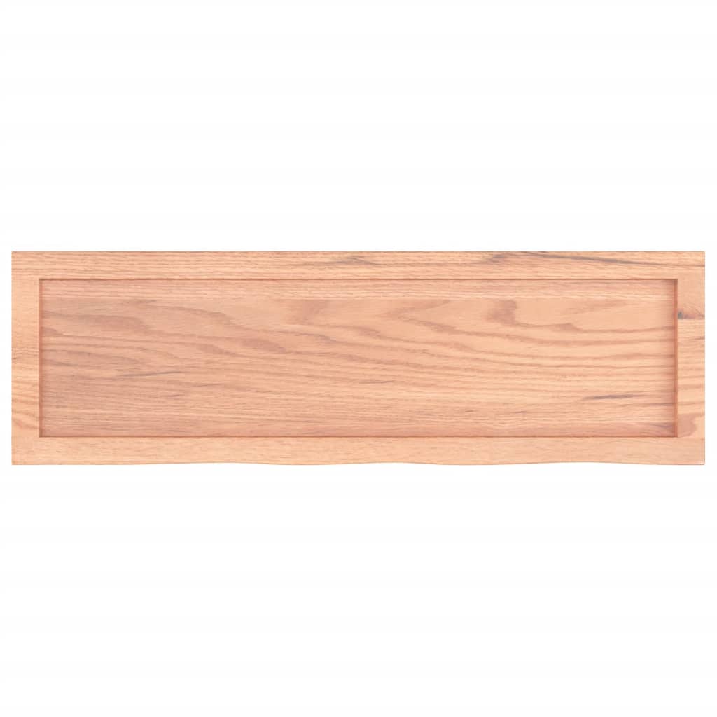 bordplade til badeværelse 100x30x(2-4) cm massivt træ lysebrun