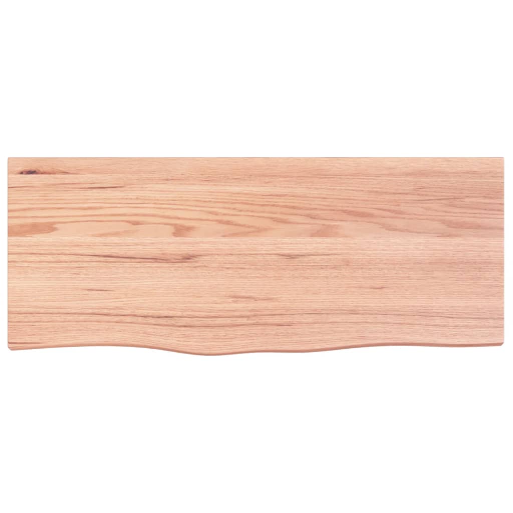 bordplade til badeværelse 100x40x2 cm massivt træ lysebrun