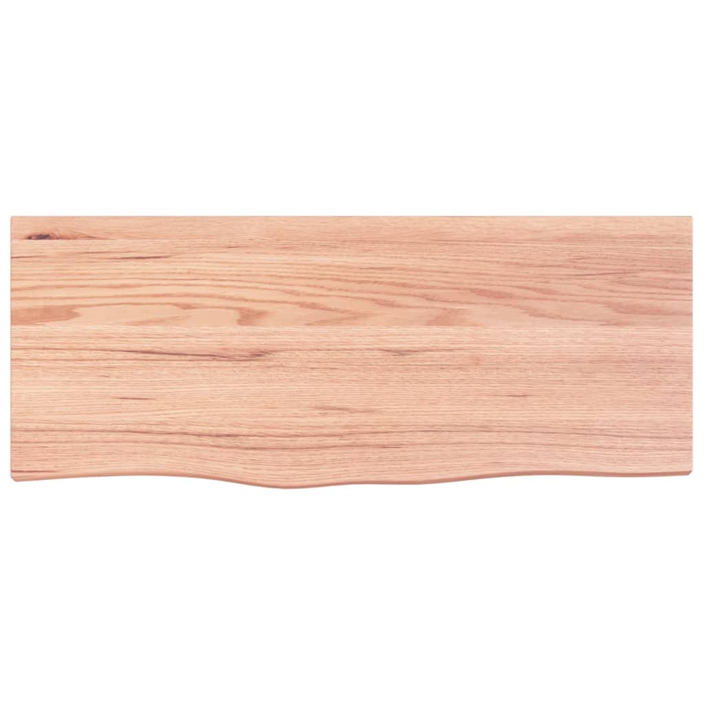 bordplade til badeværelse 100x40x(2-4) cm massivt træ lysebrun