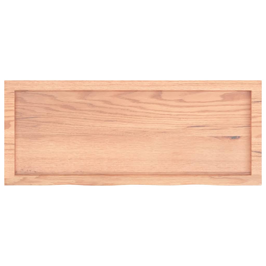 bordplade til badeværelse 100x40x(2-4) cm massivt træ lysebrun