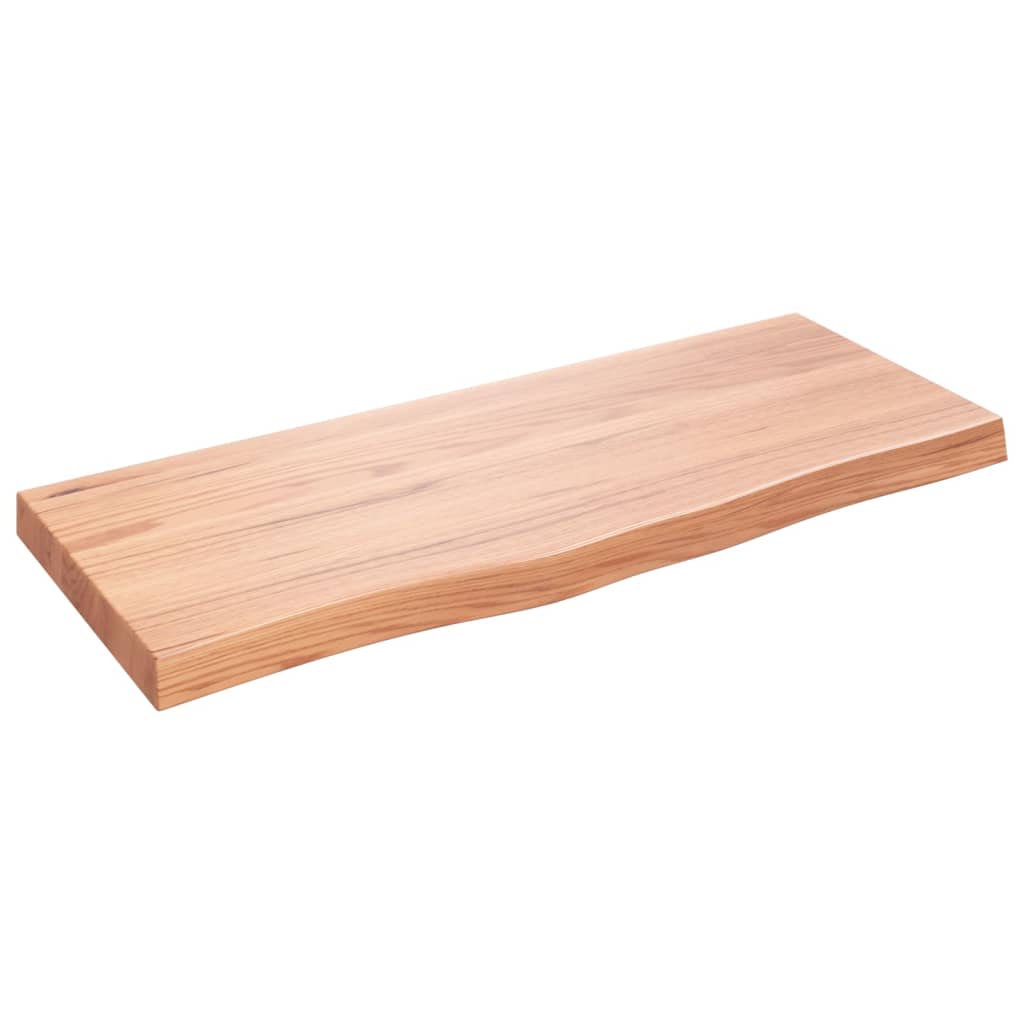 bordplade til badeværelse 100x40x(2-6) cm massivt træ lysebrun