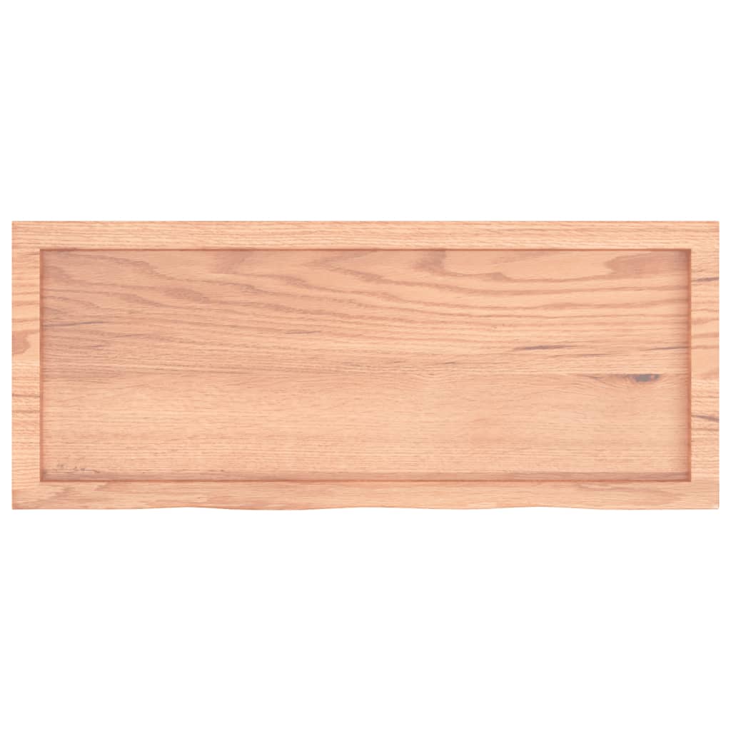 bordplade til badeværelse 100x40x(2-6) cm massivt træ lysebrun