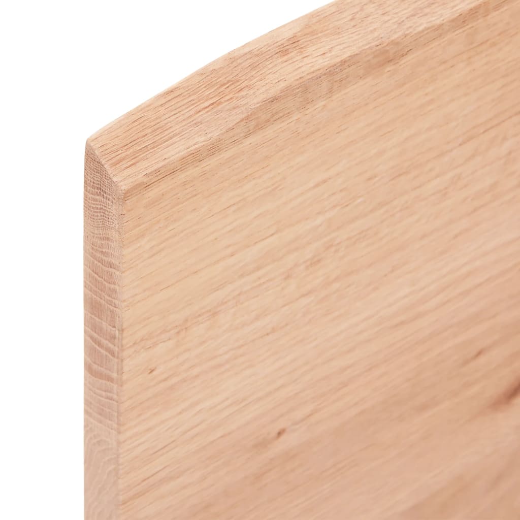 bordplade til badeværelse 100x50x2 cm massivt træ lysebrun