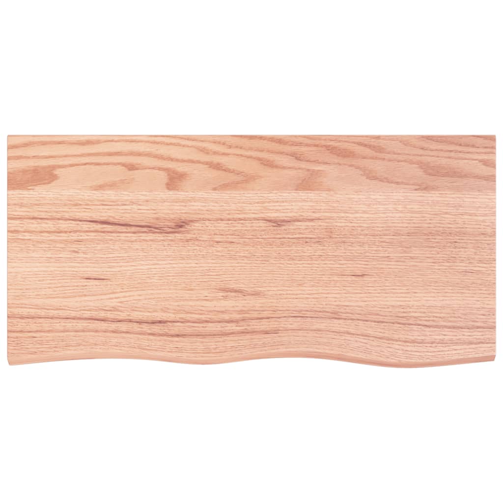 bordplade til badeværelse 100x50x(2-4) cm massivt træ lysebrun