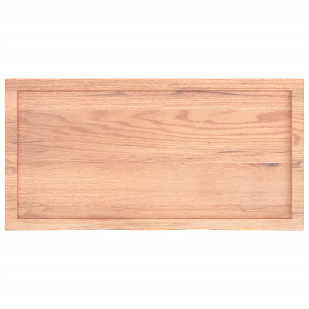 bordplade til badeværelse 100x50x(2-4) cm massivt træ lysebrun